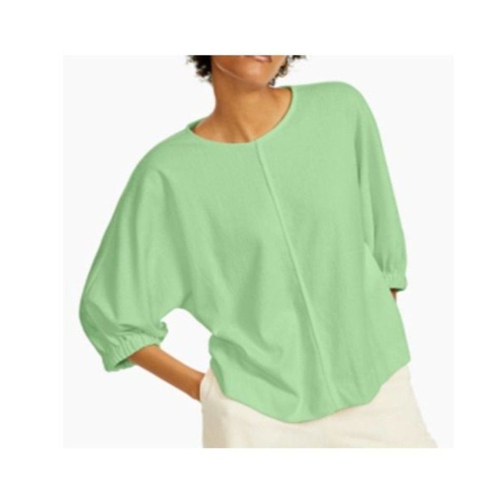 $59.50 Alfani Petite Textured Dolman-Sleeve Top, Pistachio Green, PP